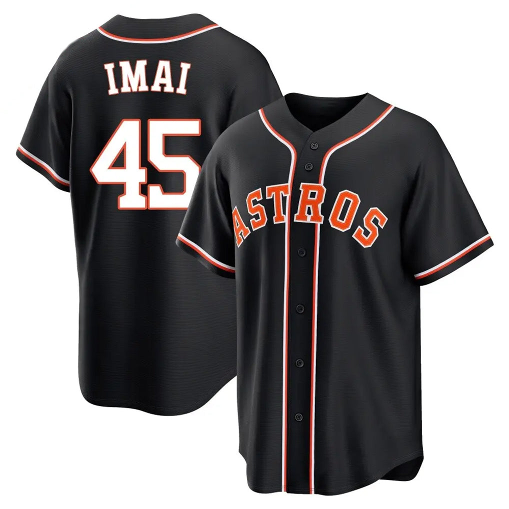 harde H.Astros #45 Tatsuya Imai Player Black Fashion Out Home Game Stitched Jerseys
