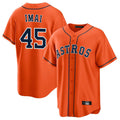harde H.Astros #45 Tatsuya Imai Player Orange Home Game Stitched Jerseys