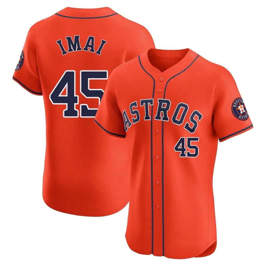 harde H.Astros #45 Tatsuya Imai Player Orange Home Limited Elite Stitched Jerseys