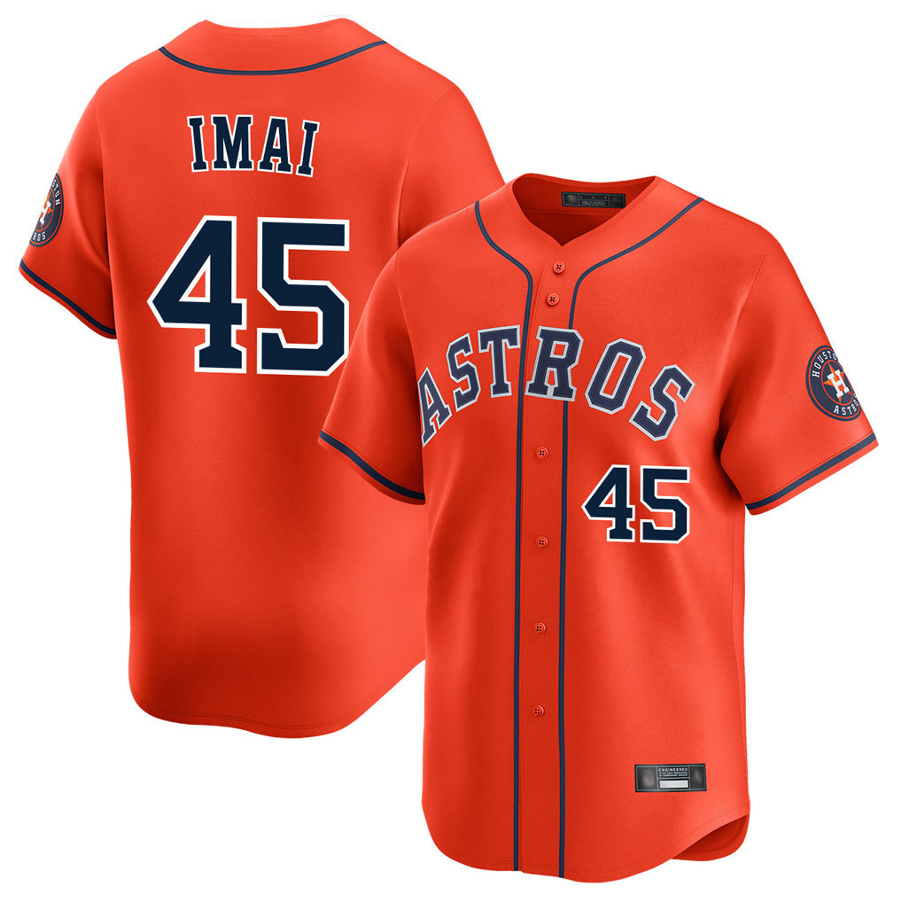 harde H.Astros #45 Tatsuya Imai Player Orange Home Limited Stitched Jerseys