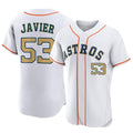 harde H.Astros #53 Cristian Javier Player Gold Collection Limited Elite Home Stitched Jerseys