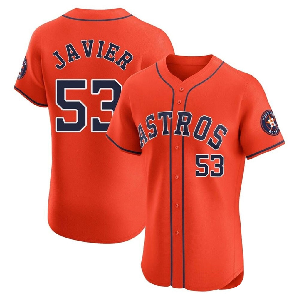 harde H.Astros #53 Cristian Javier Player Orange Home Limited Elite Stitched Jerseys