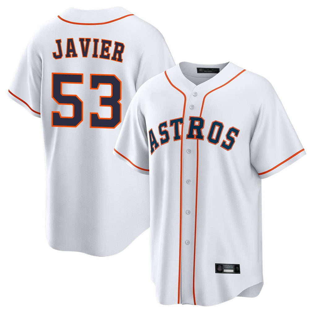 harde H.Astros #53 Cristian Javier Player White Home Game Stitched Jerseys