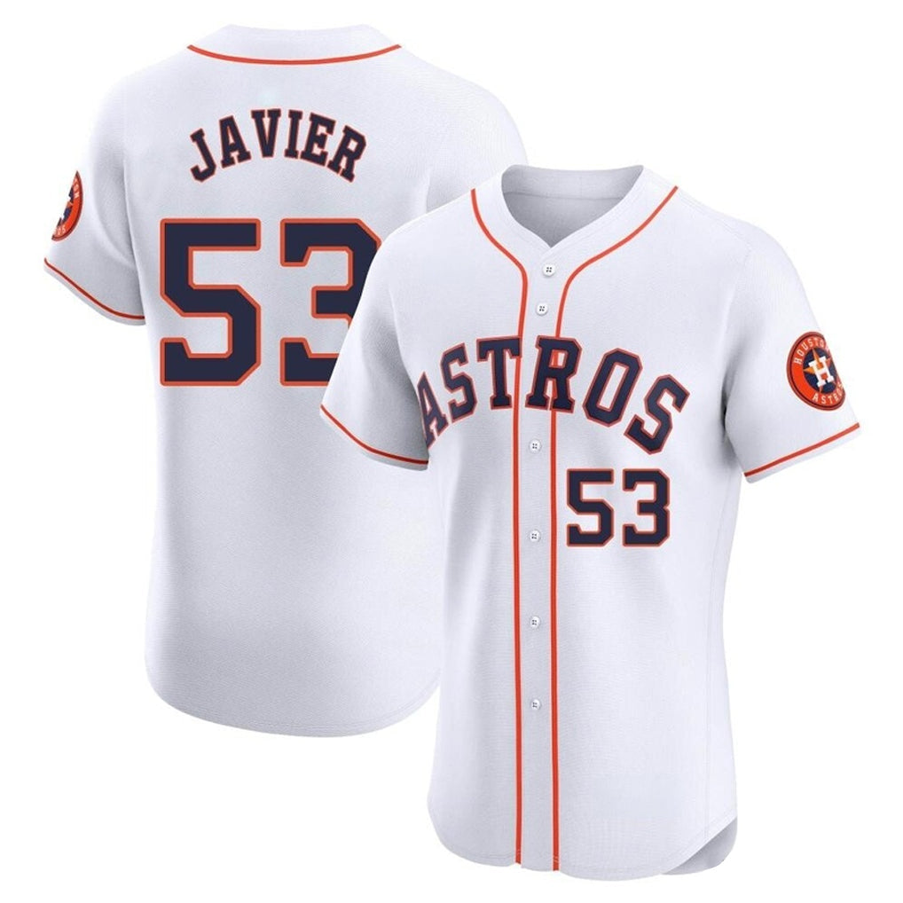 harde H.Astros #53 Cristian Javier Player White Limited Elite Home Stitched Jerseys