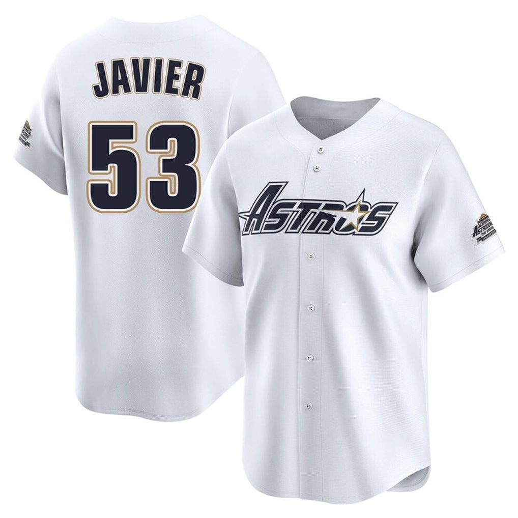 harde H.Astros #53 Cristian Javier Player White Throwback Cooperstown Collection Limited Stitched Jerseys