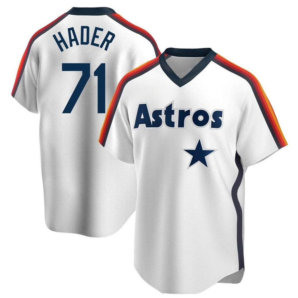 harde H.Astros #71 Josh Hader Player White Cooperstown Collection T-shirt Stitched Jerseys