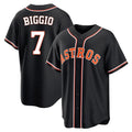 harde H.Astros #7 Craig Biggio Player Black Fashion Out Home Game Stitched Jerseys