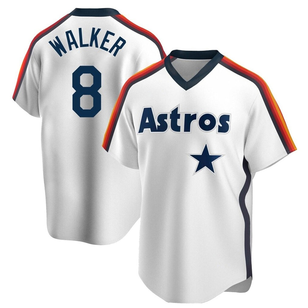 harde H.Astros #8 Christian Walker Player White Cooperstown Collection T-shirt Stitched Jerseys