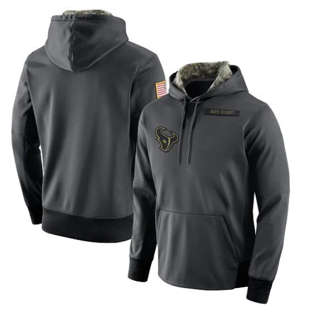 harde H.Texans Anthracite Salute to Service Performance Hoodie Blank Player Stitched Jerseys