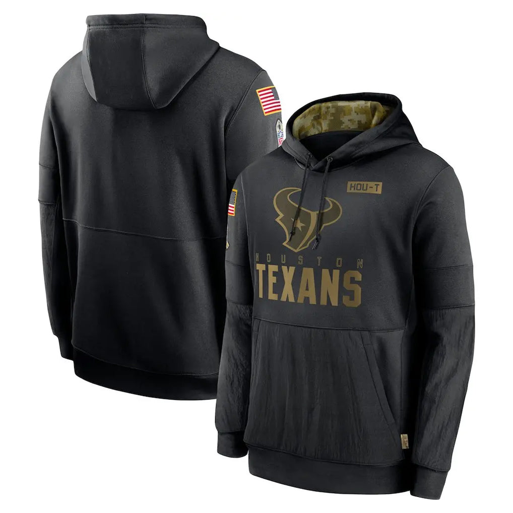 harde H.Texans Black Salute to Service Hoodies Limited Game Blank Player Stitched Jerseys