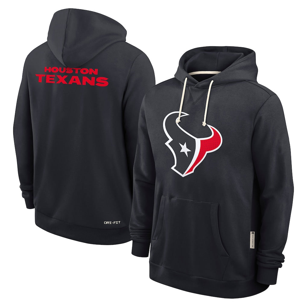 harde H.Texans Navy Sideline Standard Home Dri-FIT Hoodie Blank Player Stitched Jerseys
