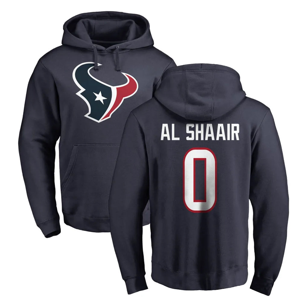 harde H.Texans #0 Azeez Al-Shaair Player Navy Pro Line Pullover Hoodie Limited Game Stitched Jerseys
