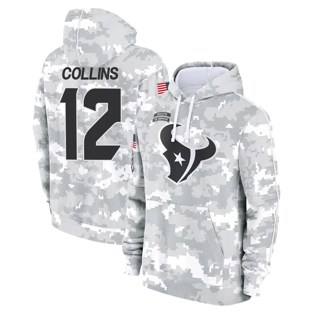 harde H.Texans #12 Nico Collins Player Arctic Camo Salute to Service Hoodies Limited Game Stitched Jerseys