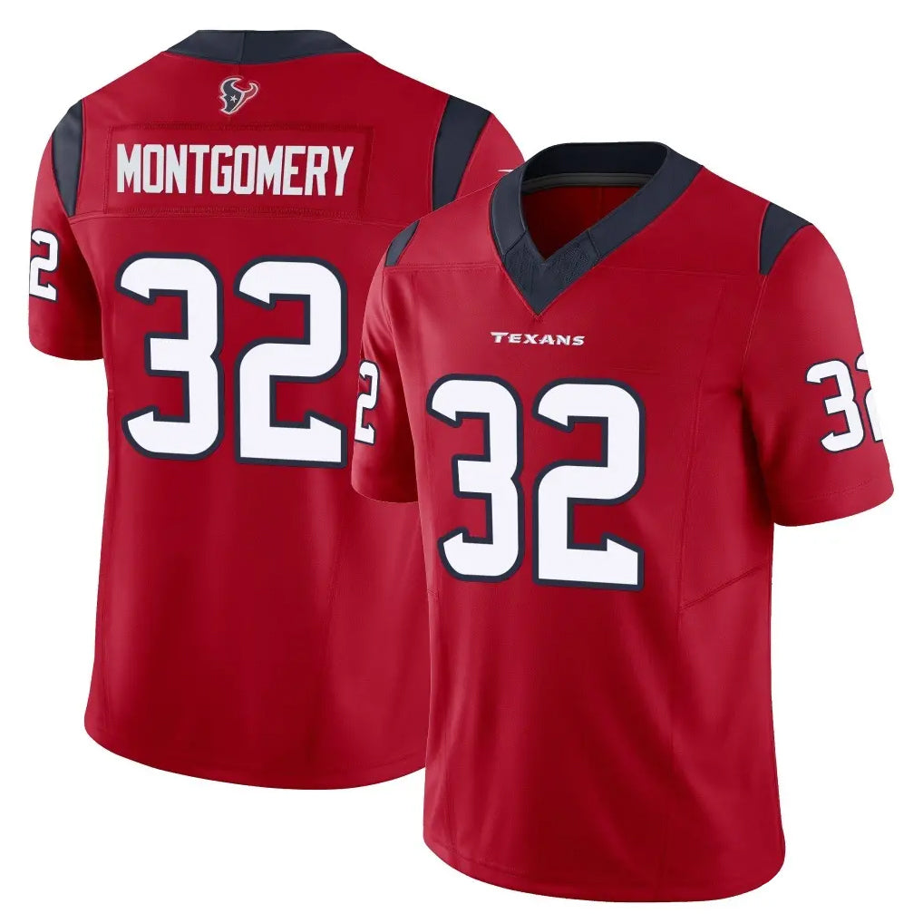 harde H.Texans #32 David Montgomery Player Red Limited Vapor F.U.S.E. Home Game Stitched Jerseys