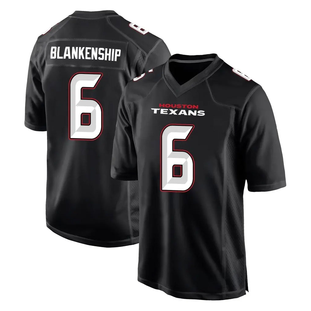 harde H.Texans #6 Reed Blankenship Player Carbon Black Fashion Home Game Stitched Jerseys