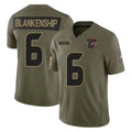 harde H.Texans #6 Reed Blankenship Player Olive 2025 Salute To Service Limited Game Stitched Jerseys