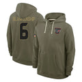 harde H.Texans #6 Reed Blankenship Player Olive Salute to Service Pullover Hoodies Limited Stitched Jerseys