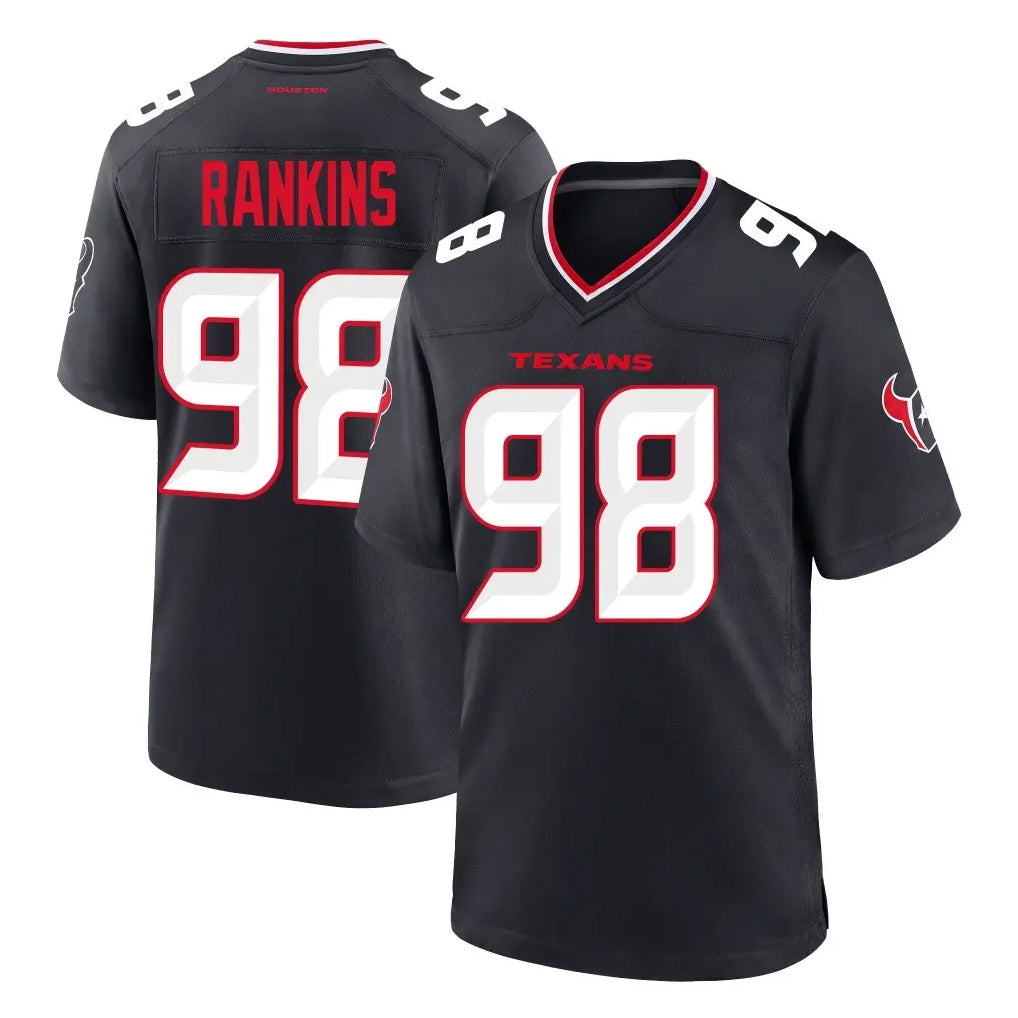 harde H.Texans #98 Sheldon Rankins Player Navy Team Home Game Stitched Jerseys