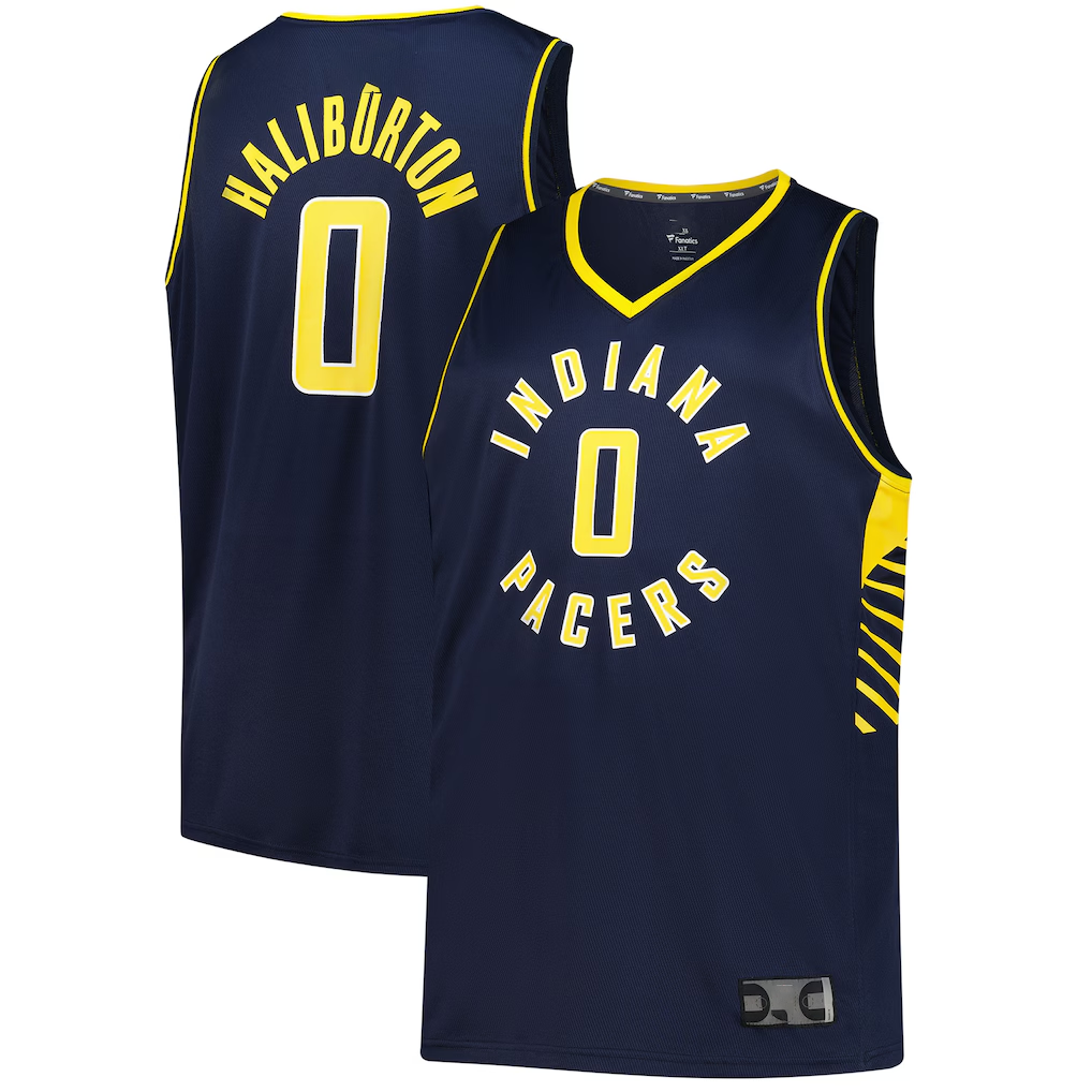 harde I.Pacers #0 Tyrese Haliburton  Navy Big & Tall Fast Break Jerseys - Icon Edition
