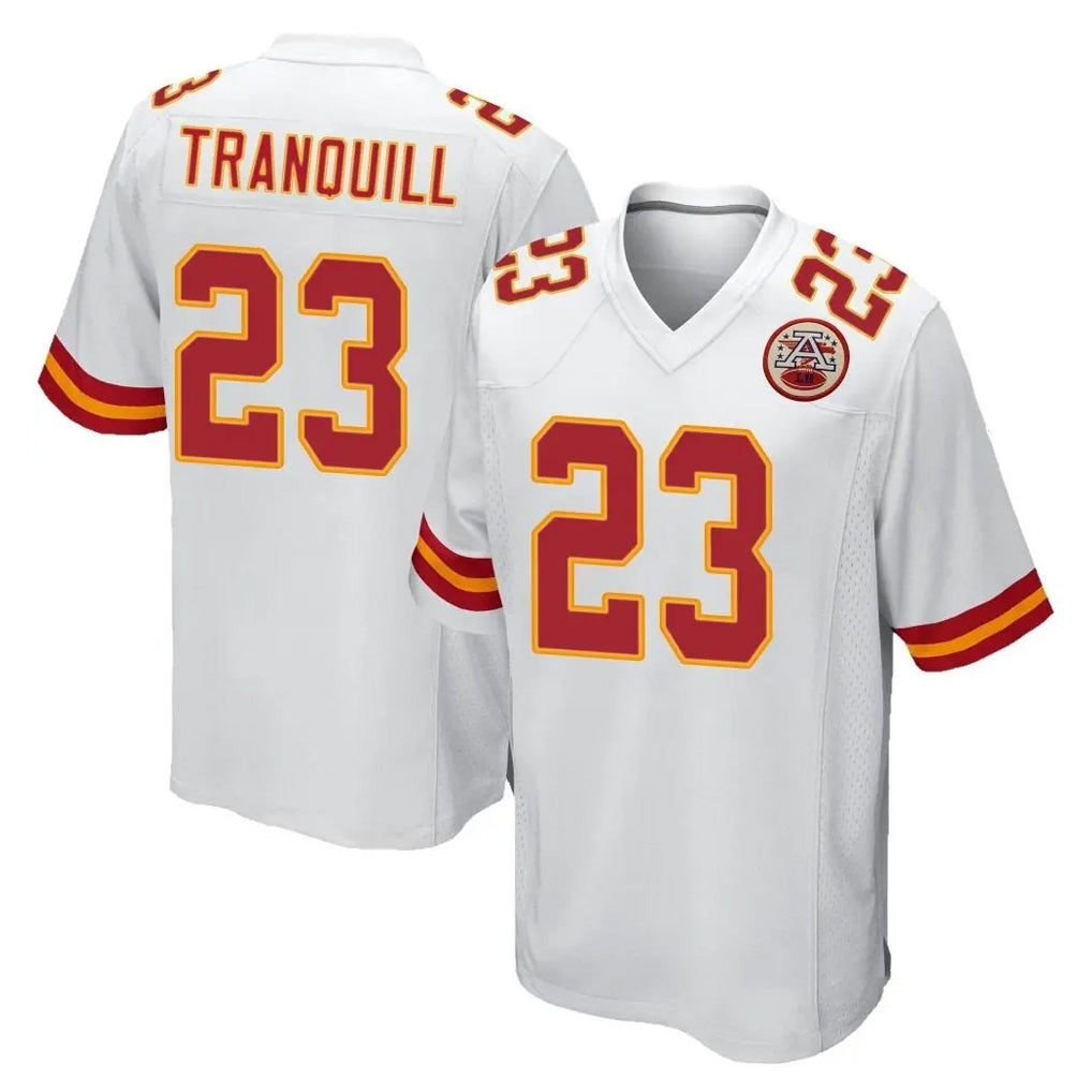 harde KC.Chiefs #23 Drue Tranquill Player White Home Game Stitched Jerseys