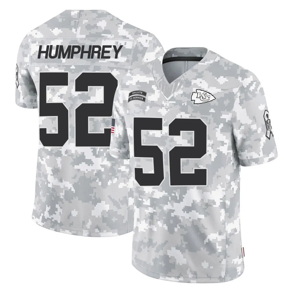 harde KC.Chiefs #52 Creed Humphrey Player Arctic Camo Salute To Service Limited Game Stitched Jerseys