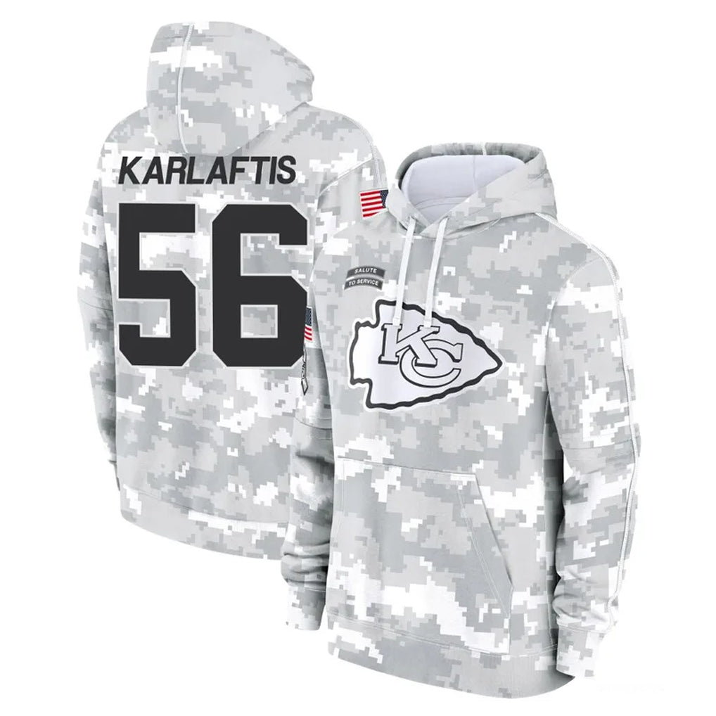 harde KC.Chiefs #56 George Karlaftis Player Arctic Camo Salute to Service Hoodies Limited Game Stitched Jerseys