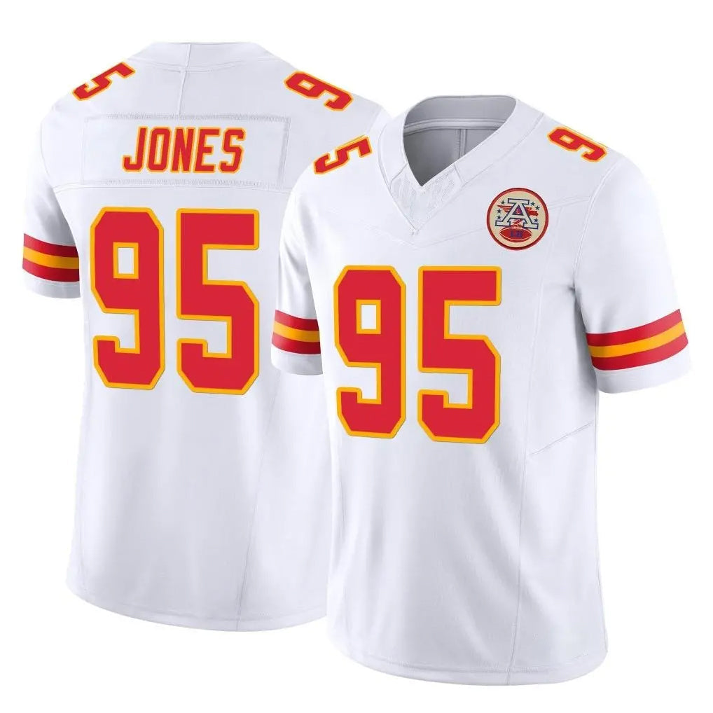 harde KC.Chiefs #95 Chris Jones Player White Limited Vapor F.U.S.E. Home Game Stitched Jerseys