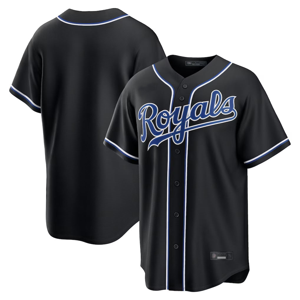 harde KC.Royals Black Carbon Fashion Home Game Blank Player Stitched Jerseys