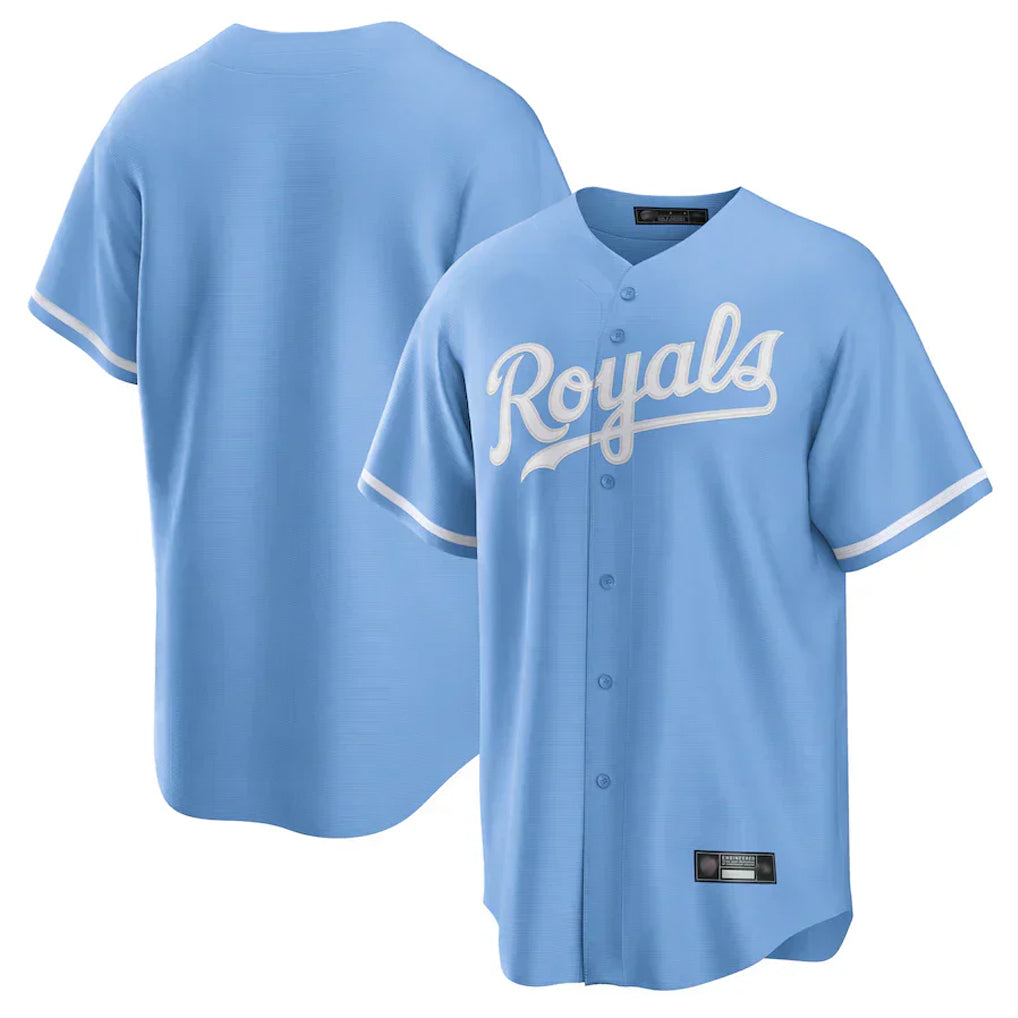 harde KC.Royals Light Blue Home Game Blank Player Stitched Jerseys