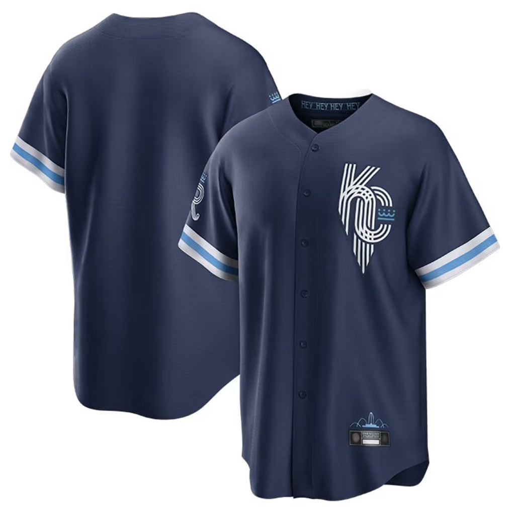 harde KC.Royals Navy City Connect Home Game Blank Player Stitched Jerseys