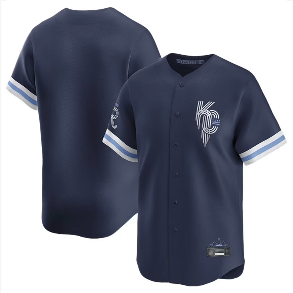 harde KC.Royals Navy City Connect Limited Home Blank Player Stitched Jerseys