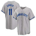 harde KC.Royals #11 Maikel Garcia Player Gray Game Home Stitched Jerseys