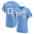 harde KC.Royals #13 Salvador Perez Player Light Blue Alt Limited Elite Home Stitched Jerseys