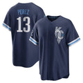 harde KC.Royals #13 Salvador Perez Player Navy City Connect Home Game Stitched Jerseys
