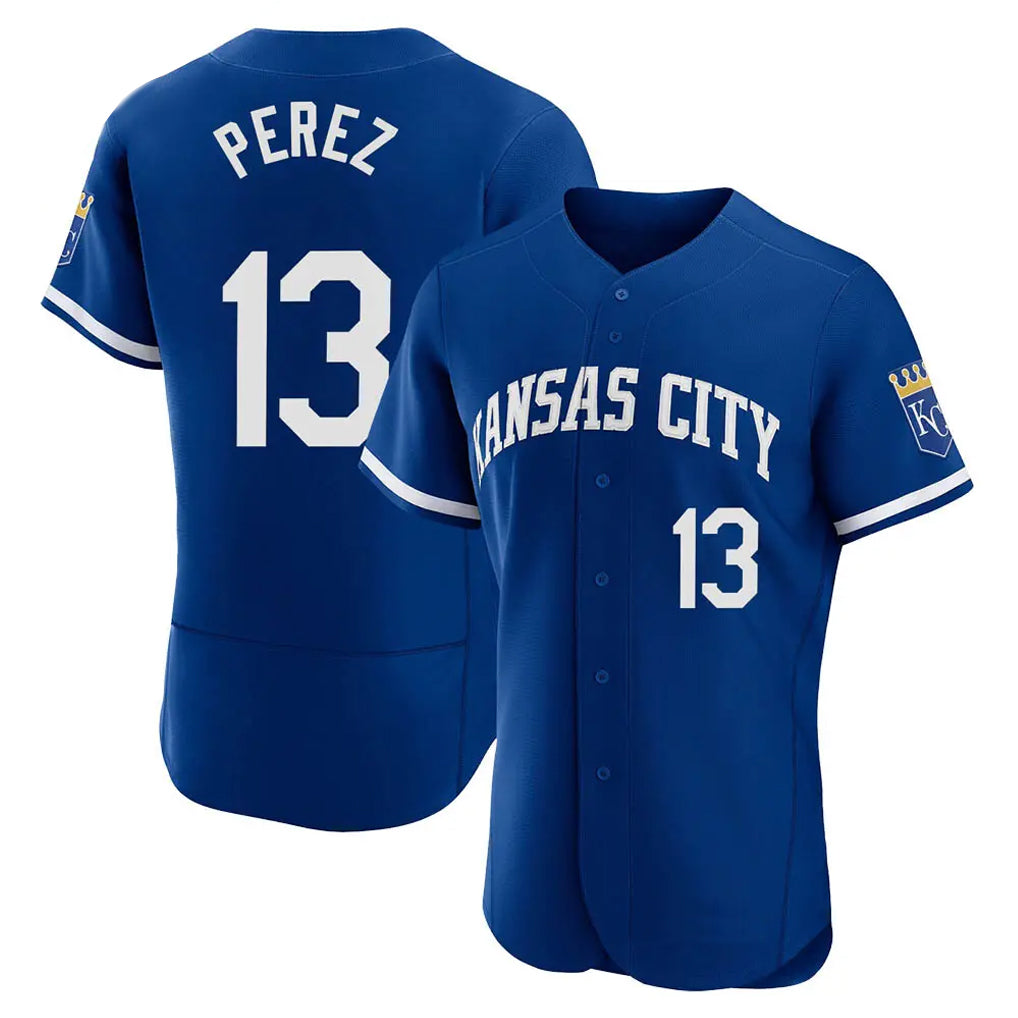 harde KC.Royals #13 Salvador Perez Player Royal City Connect Limited Elite Home Game Stitched Jerseys