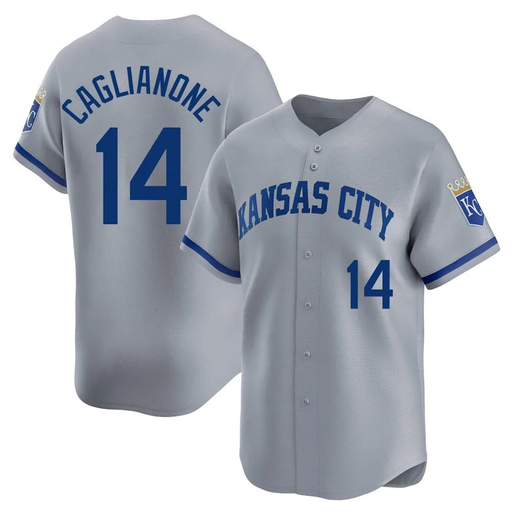 harde KC.Royals #14 Jac Caglianone Player Gray Limited Home Stitched Jerseys