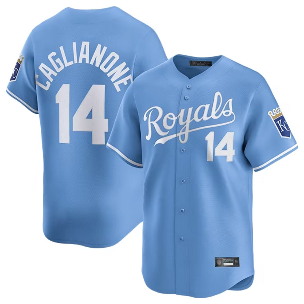 harde KC.Royals #14 Jac Caglianone Player Light Blue Alt Limited Home Stitched Jerseys