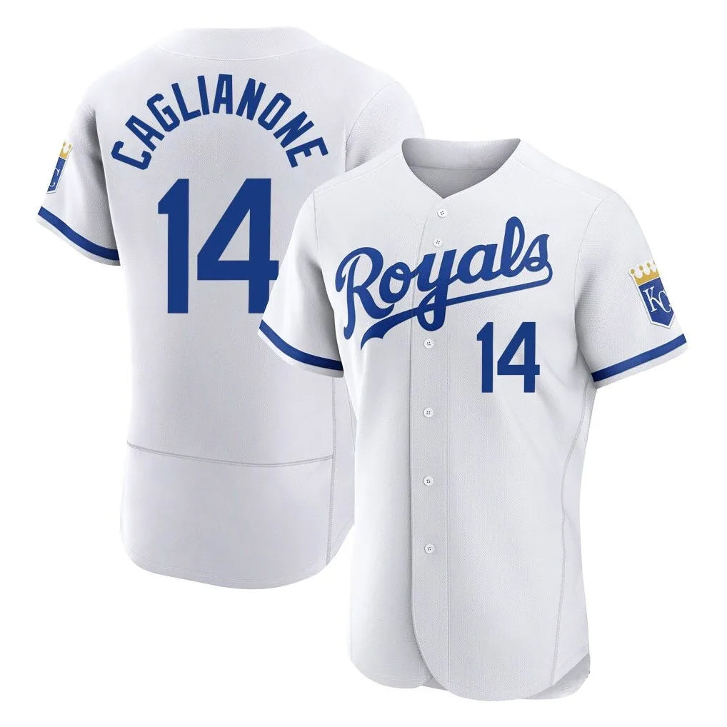 harde KC.Royals #14 Jac Caglianone Player White Limited Elite Home Game Stitched Jerseys