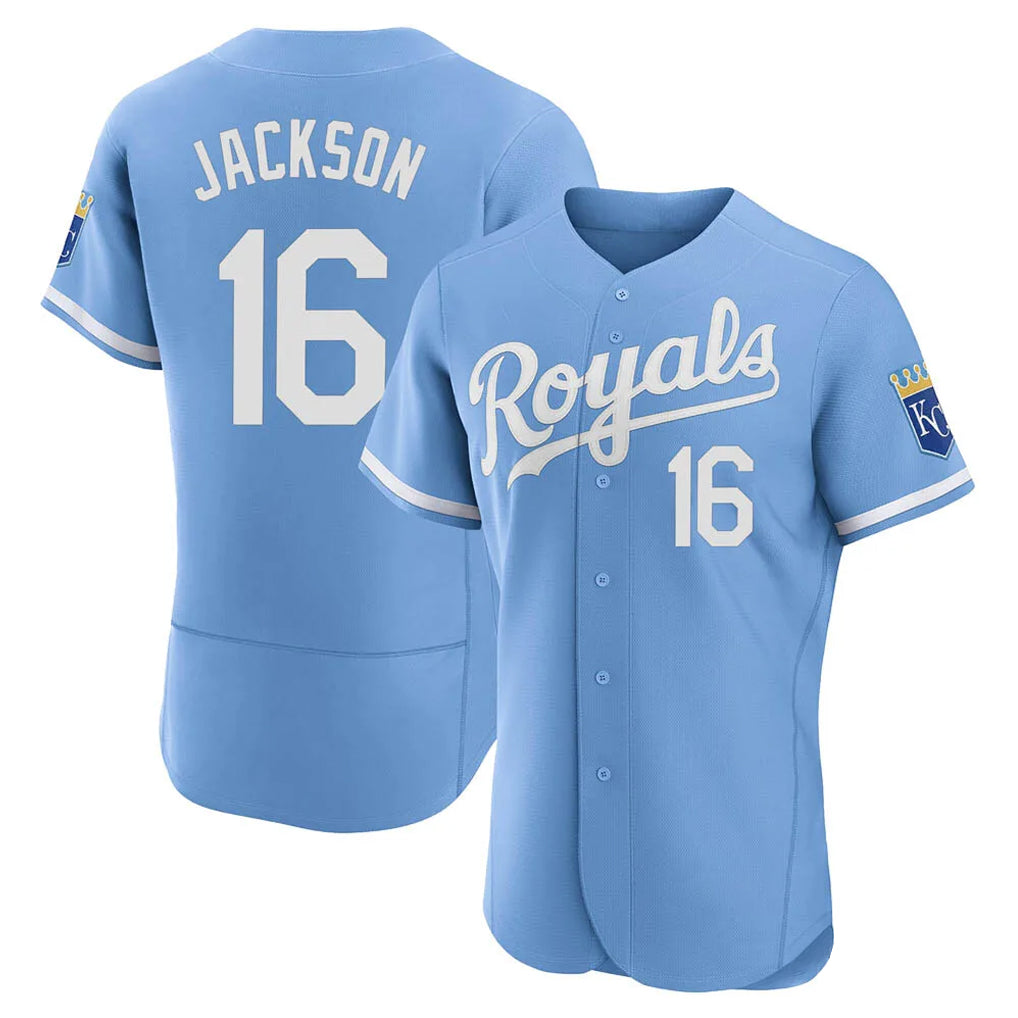 harde KC.Royals #16 Bo Jackson Player Light Blue Alt Limited Elite Home Stitched Jerseys
