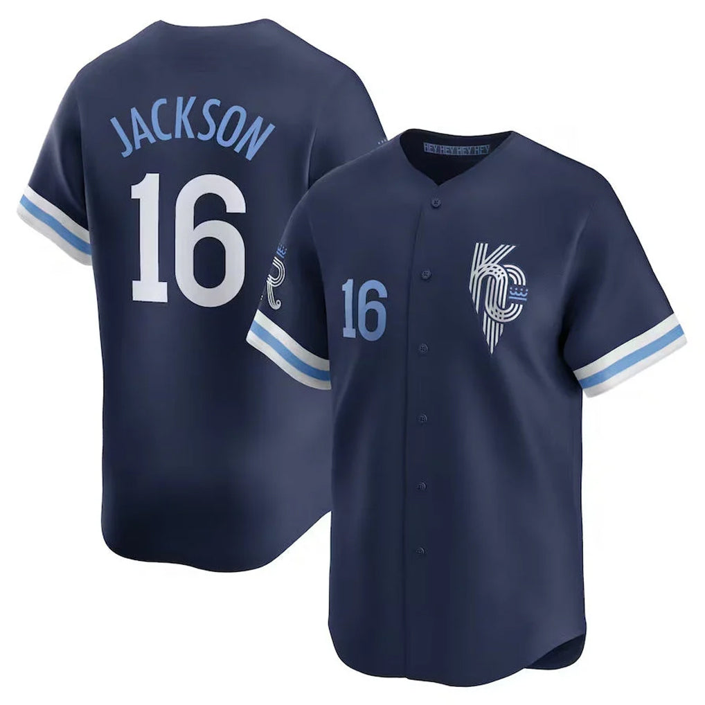 harde KC.Royals #16 Bo Jackson Player Navy City Connect Limited Home Stitched Jerseys