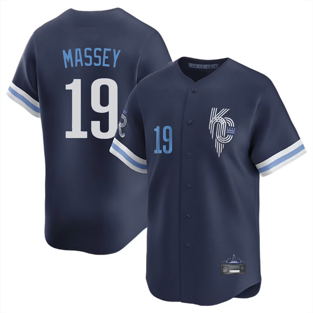 harde KC.Royals #19 Michael Massey Player Navy City Connect Limited Home Stitched Jerseys