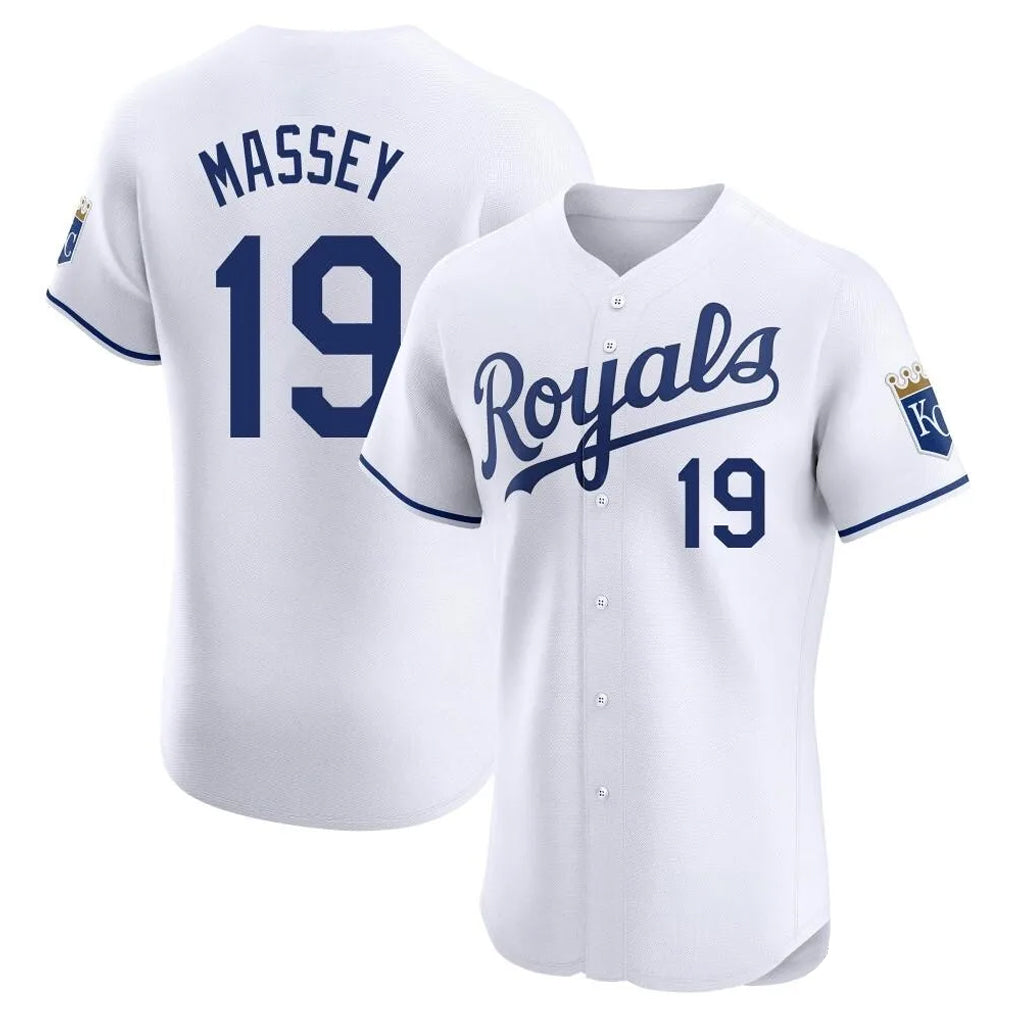 harde KC.Royals #19 Michael Massey Player White Alt Limited Elite Home Stitched Jerseys