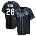 harde KC.Royals #28 Kyle Isbel Player Black Carbon Fashion Home Game Stitched Jerseys