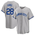 harde KC.Royals #28 Kyle Isbel Player Gray Game Home Stitched Jerseys