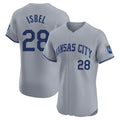 harde KC.Royals #28 Kyle Isbel Player Gray Limited Elite Home Stitched Jerseys