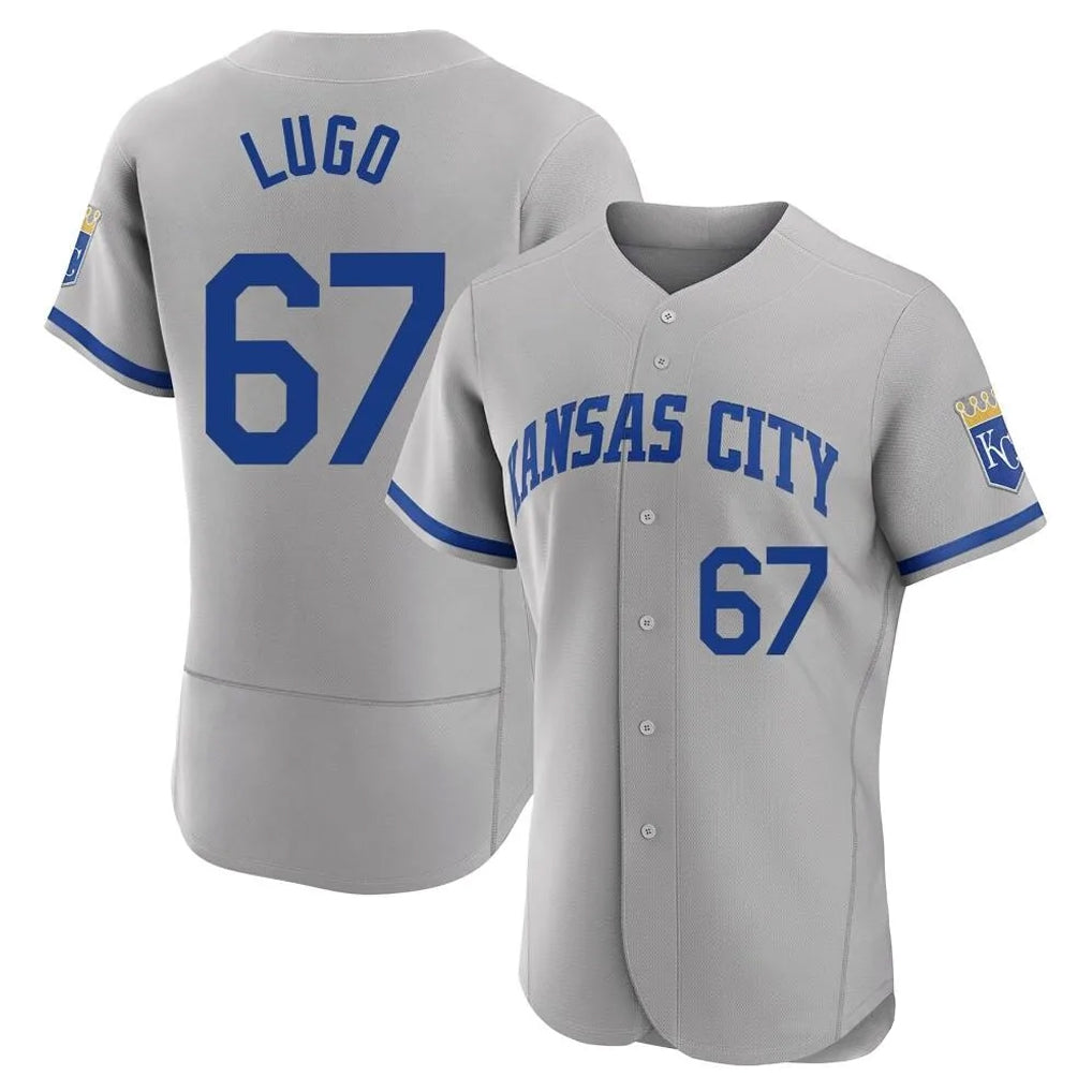 harde KC.Royals #67 Seth Lugo Player Gray Limited Elite Home Game Stitched Jerseys