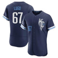 harde KC.Royals #67 Seth Lugo Player Navy City Connect Limited Elite Home Stitched Jerseys