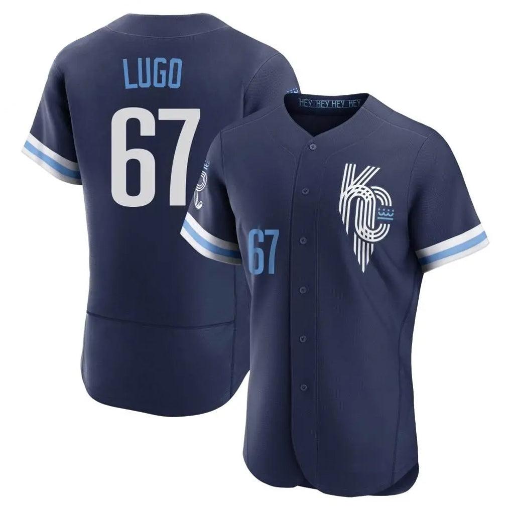 harde KC.Royals #67 Seth Lugo Player Navy City Connect Limited Elite Home Stitched Jerseys