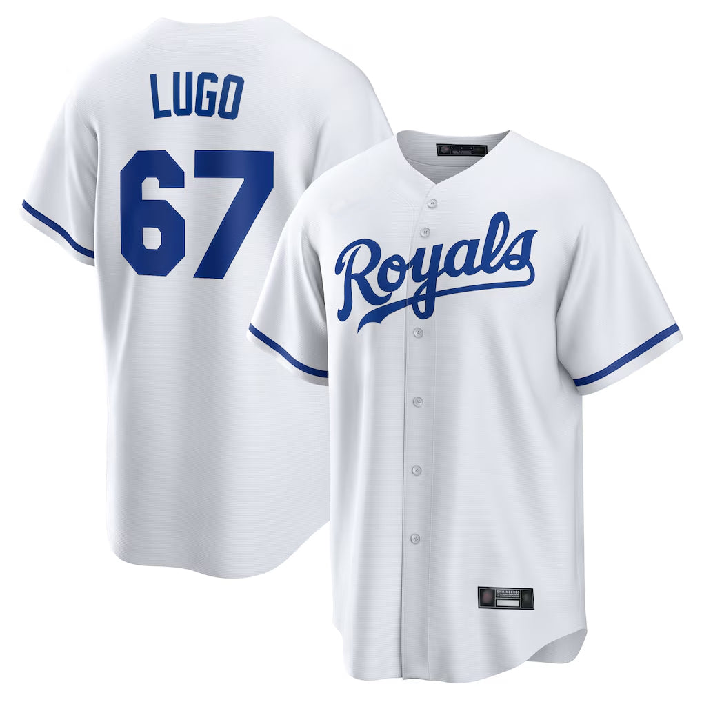 harde KC.Royals #67 Seth Lugo Player White Home Game Stitched Jerseys