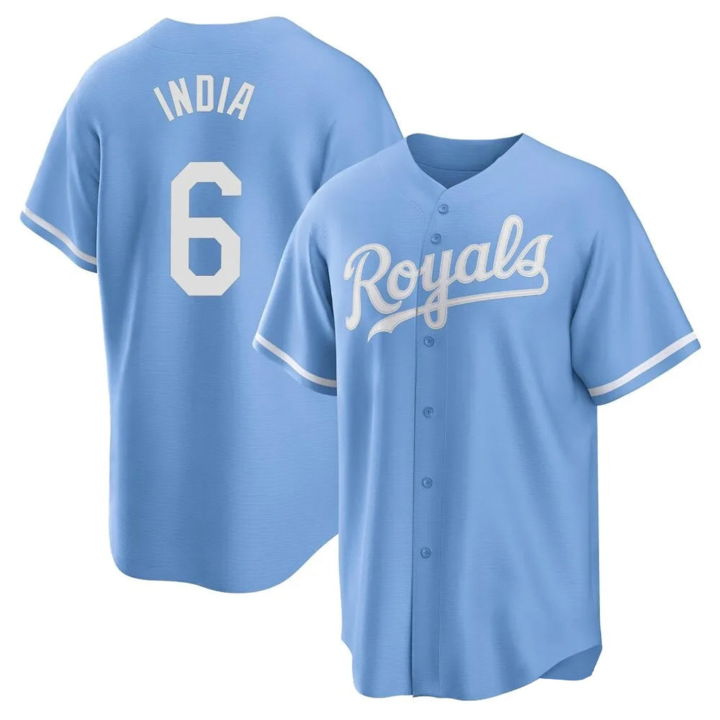 harde KC.Royals #6 Jonathan India Player Light Blue Home Game Stitched Jerseys